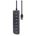 gembird uhb u3p1u2p6p 01 7 port usb hub 1 x usb 31 6 x usb 20 with switches black extra photo 2