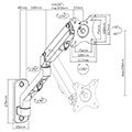 gembird ma wa1 02 adjustable wall display mounting arm up to 27 7 kg extra photo 1