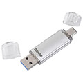 hama 181075 c laeta 256gb usb 31 flash drive type c type a 70 mb s silver extra photo 1