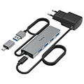 hama 200138 usb hub 4 ports usb 32 gen 1 5 gbit s incl usb c adapter and psu extra photo 2