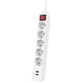 hama 223183 power strip 5 way usb a 17 w switch 14 m white extra photo 1