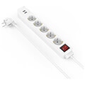 hama 223183 power strip 5 way usb a 17 w switch 14 m white extra photo 2