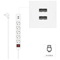 hama 223183 power strip 5 way usb a 17 w switch 14 m white extra photo 6