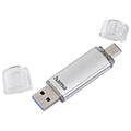 hama 181073 c laeta usb stick usb c usb 31 30 128 gb 40 mb s silver extra photo 1