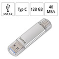hama 181073 c laeta usb stick usb c usb 31 30 128 gb 40 mb s silver extra photo 4