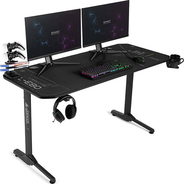 Sense7 Gaming Desk Nomad Black 140x60cm Gaming desks (PER