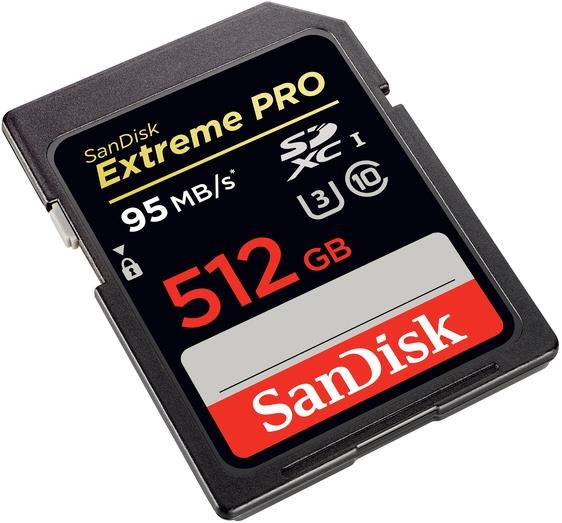 Sandisk Extreme PRO 512gb Sdxc Class 10 Uhs-1 Flash Memory Card 95mb/s