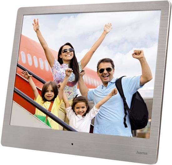 Hama 118560 8slb Digital Photo Frame 8" Slim Steel Silver Photo