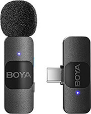 boya by v10 wireless lavalier microphone for android mini lapel usb c connection photo