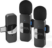 boya by v20 wireless 2 person lavalier microphone for android mini lapel usb c connection photo