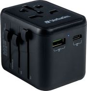verbatim 49544 uta 02 universal travel adapter 100 250v ue usa japan australia uk 1x usb 1x usb c photo