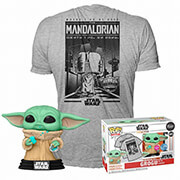 fpteeadult disneystarwars themandalorian mandogrogu withcookieflockedspedvinylfig t shirt xl photo