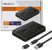 qoltec drive docking station 2x ssd m2 sata ngff usb type c photo