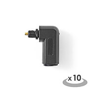 nedis cagp25920bk toslink adapter angled 90 black 10pcs polybag photo