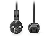 nedis cegl10000bk100 power cable plug with earth contact male iec 320 c13 angled 100m black photo