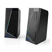 nedis gspr31020bk gaming speakers usb powered led volume control 18w