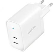 logilink pa0283 usb power socket 2x usb c port pd 65w white photo