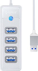 orico pw4u u3 015 wh ep hub adapter usb to 4x usb 30 5 gbps 015m white photo