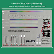 diq ambient crt 64 black universal thin light black strip ambient light 18 lights with 64 colours photo