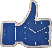 nextime clock 3072bl thumbs up 405x415cm wall blue silver photo