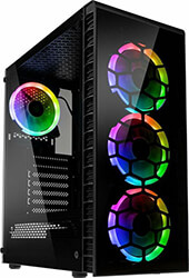 case kolink observatory lite rgb midi tower tempered glass black