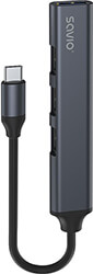 savio ak 71 hub usb c 3 x usb a 201 x usb a 31 gen 1 gray photo