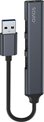 savio ak 70 hub usb a 3 x usb a 201 x usb a 31 gen 1 gray photo