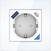 coolseer colsug02we eu wifi usb wall socket glass panel photo