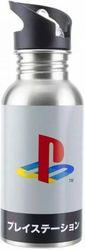paladone playstation heritage metal water bottle with straw 480ml photo