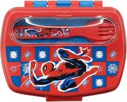 stor marvel spider man arachnid grid funny sandwich box with cutlery 74709 photo