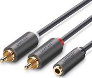 ugreen 35mm to 2 x rca audio cable av102 1m grey photo