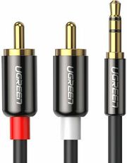 ugreen 35mm to 2 x rca audio cable av102 5m grey photo