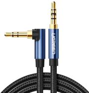 ugreen 35mm to 35mm audio cable av112 angled 1m blue photo