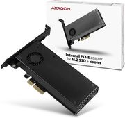 axagon pcem2 dc pci e 30 4x dual m2 ssd nvme sata dual voltage ssd fan heatsink photo