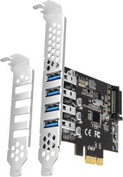axagon pceu 43rs pcie adapter 4x usb30 uasp renesas 15 pin sata power supply dual power photo