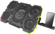 esperanza egc107 rgb illuminated gaming notebook cooling pad with mobile phone stand breva photo