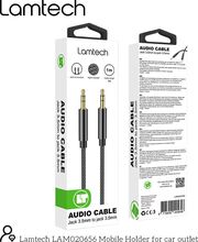 lamtech audiocable braided 1m 35mm to 35mm black lam445080 photo
