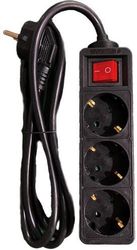 lamtech power strip with switch 3 outlets black 15m lam023701 photo