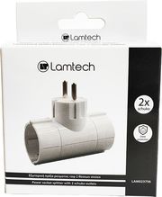 lamtech power socket splitter with 2 schuko outlets white lam023756 photo