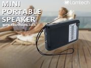 lamtech 2 band fm am radio with earphones jack black lam112549 photo