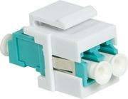 logilink keystone coupler fiber lc duplex multimode aqua white photo