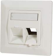 logilink keystone faceplate 45 for 2 modules pure white photo