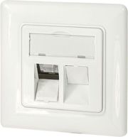 logilink keystone faceplate for 2 modules german type pure white photo