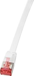 logilink patch cable flat cat6a shielded 025m white photo