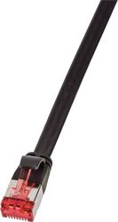 logilink patch cable flat cat6a shielded 1m black photo