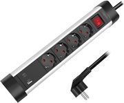 logilink outlet strip 4 safety sockets w usb a usb c port aluminum desktop photo