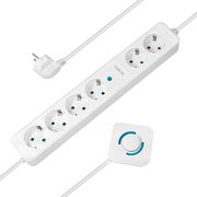 logilink outlet strip 6 safety sockets w footswitch white photo