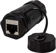 logilink outdoor cat6a bulkhead coupler 2 x rj45 ip68 long type photo