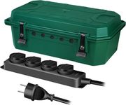 logilink outdoor power distribution box w 4 way outlet strip ip54 green photo