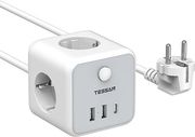 tessan 6 in 1 powercube strip 3xschuko 2xusb 1xtype c 2m cable ts 301 c photo